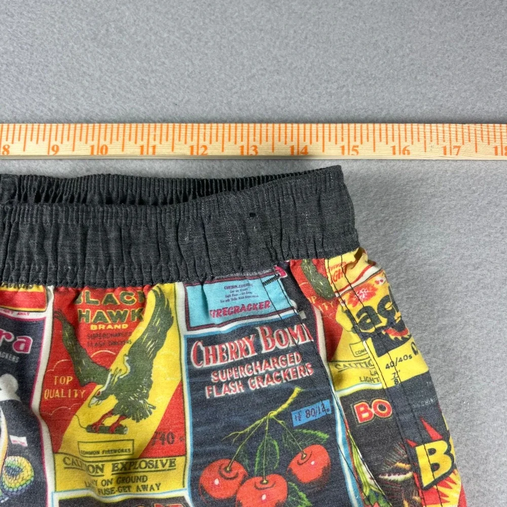 Lost Enterprises Mens Firecracker Label Print Board Shorts Multicolor Size M